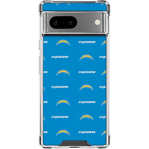 NFL Los Angeles Chargers Blitz Series Google Pixel 8 Clear Case